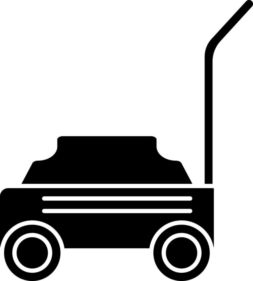 Black and white wheelbarrow icon. vector