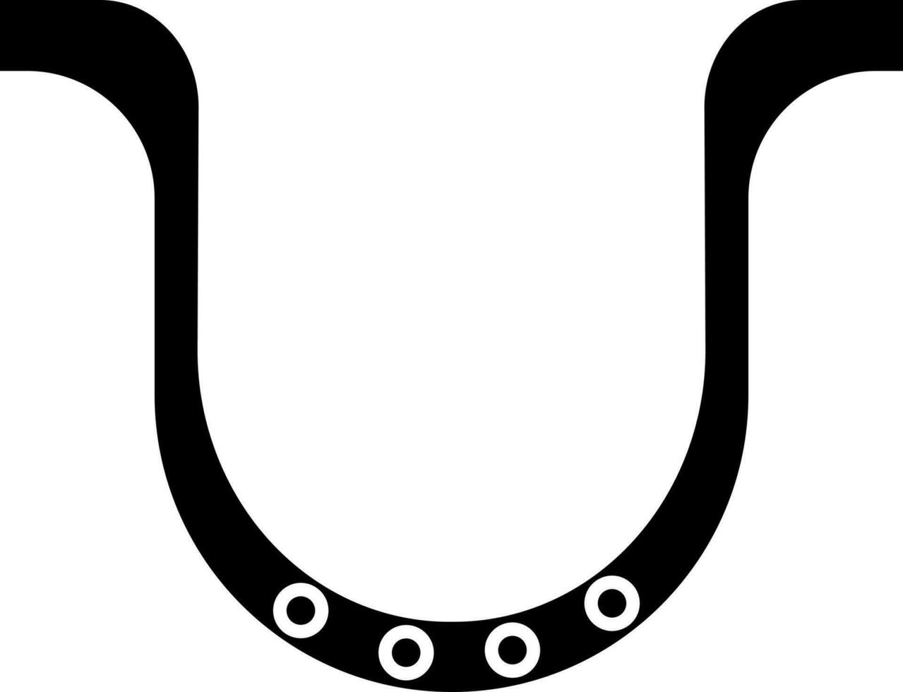 Black horse shoe icon on white background. vector