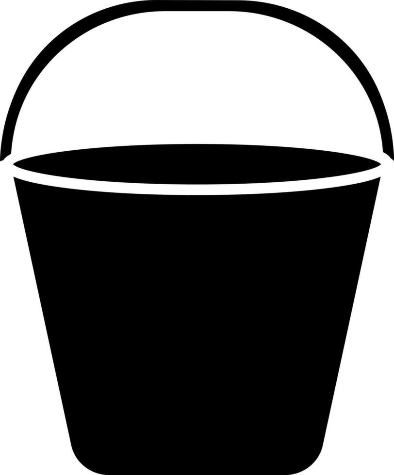 Black bucket icon on white background. vector
