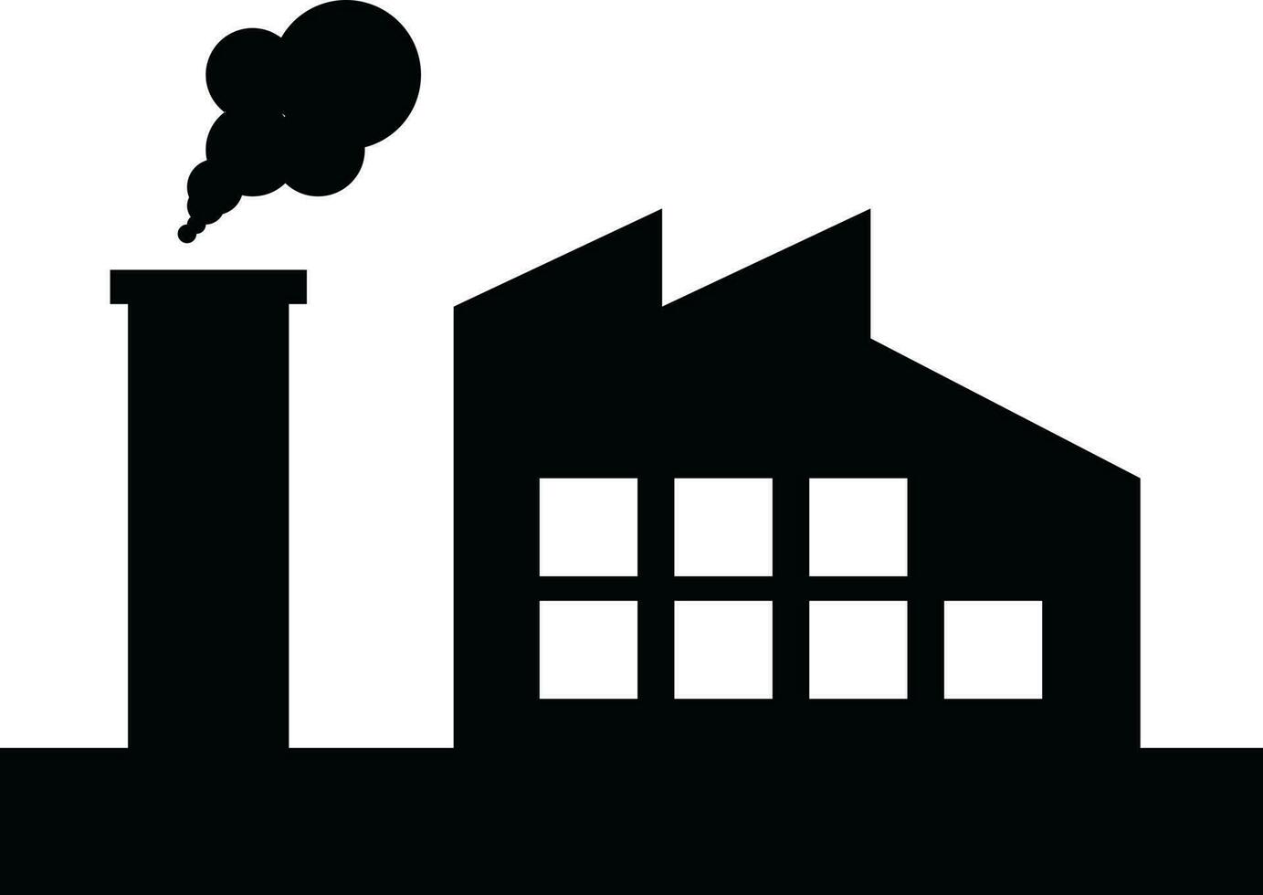 Industrial Factory icon in Black and White color. vector