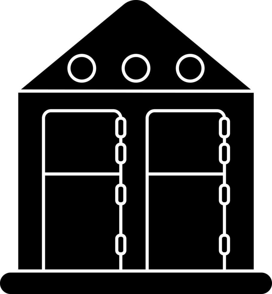 Illustration of Black and White horse house icon. vector