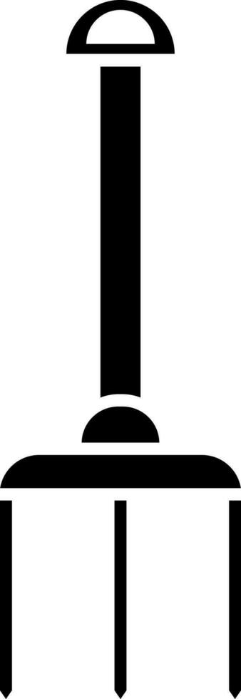 Isolated black rake icon in flat style. vector