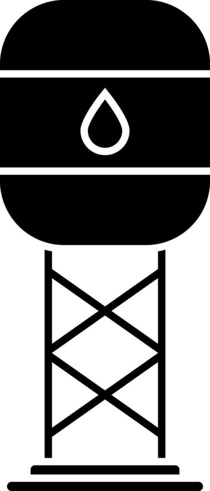 Isolated black water tower icon. vector