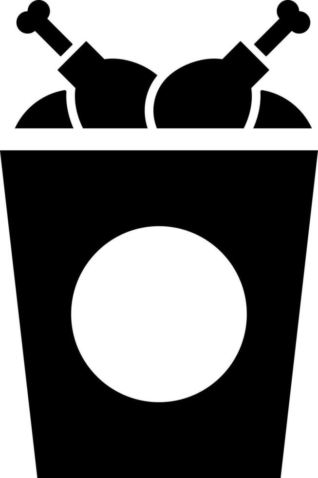 Chicken box icon in Black and White color. vector