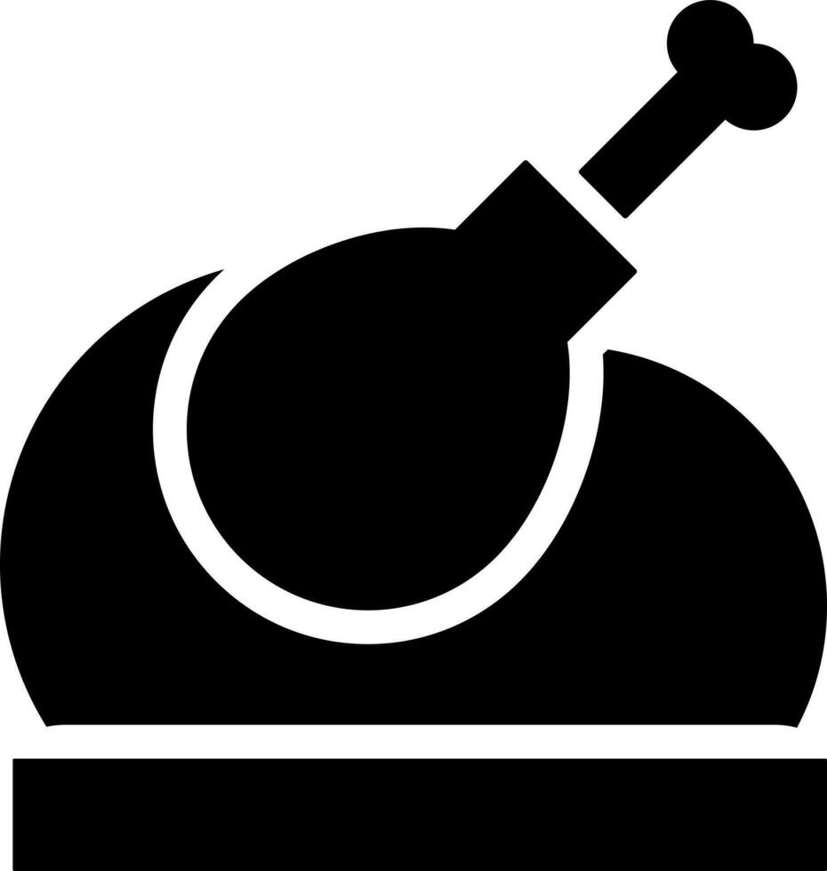 asado pollo icono en negro y blanco color. vector