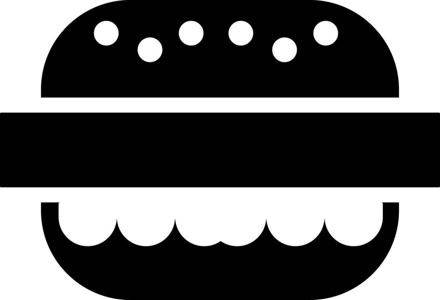 Vector illustration of hamburger in Black and White color.