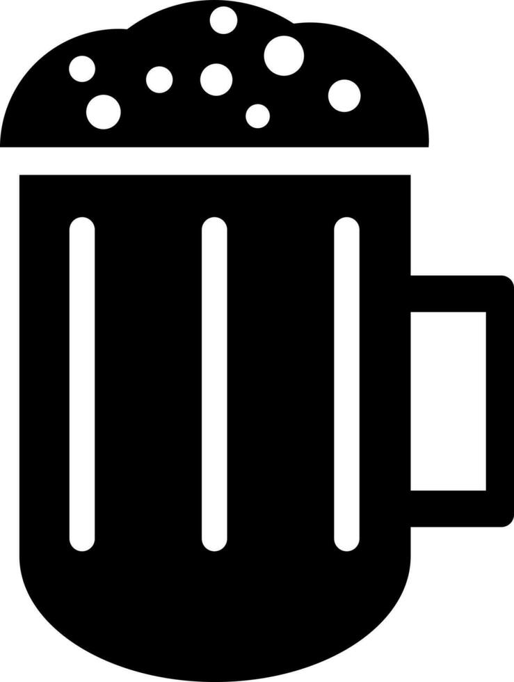 Black and White illustration of beer mug icon. vector