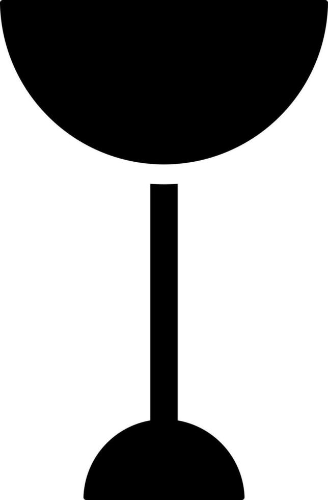 Glyph cocktail glass icon in black color. vector