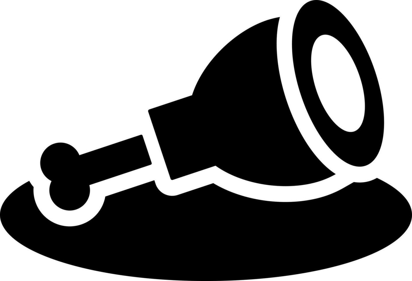 Roast chicken on plate. Glyph icon or symbol. 24253758 Vector Art at