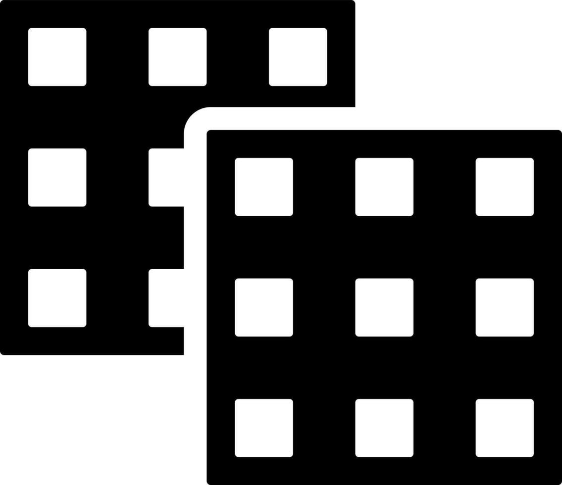 Wafer icon or symbol in Black and White color. vector