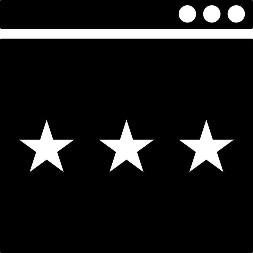 Black and White star rating icon or symbol. vector