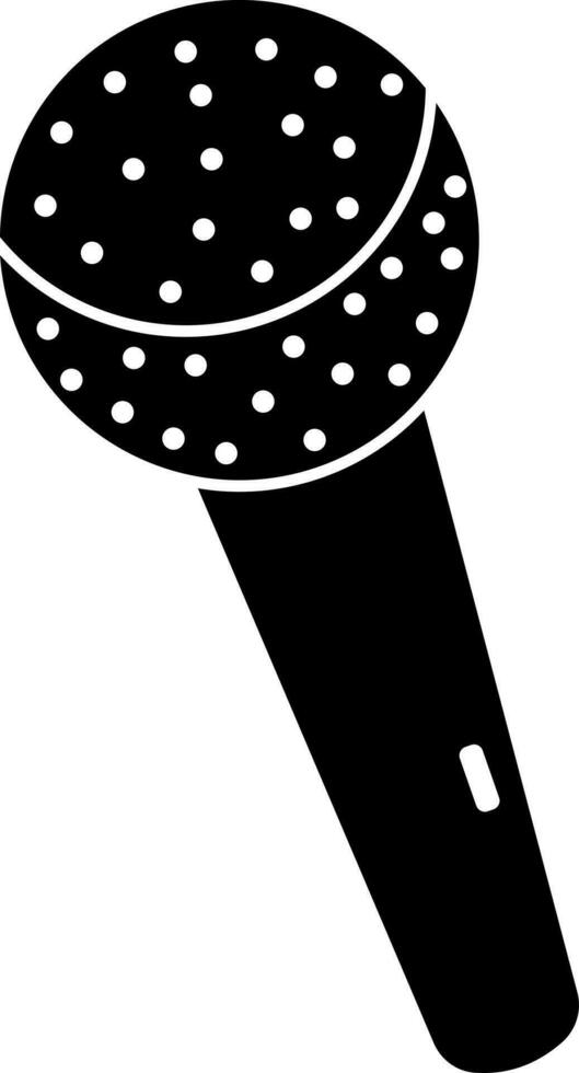 Black and White mic icon in glyph style. vector