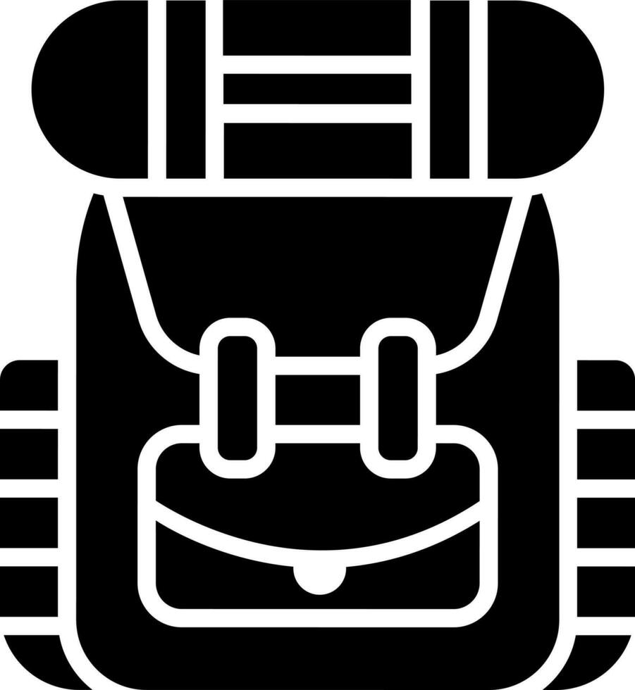 Backpack icon in Black and White color. vector