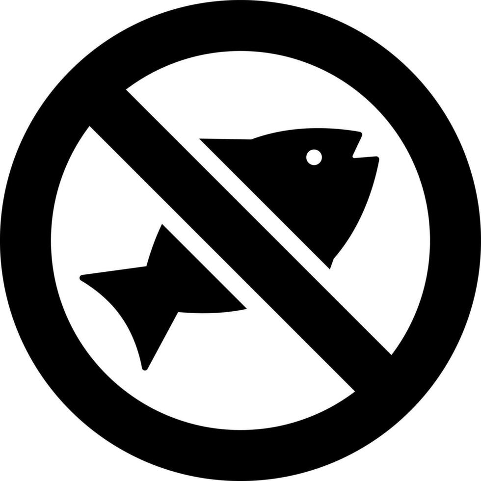 No fish glyph icon or symbol. vector