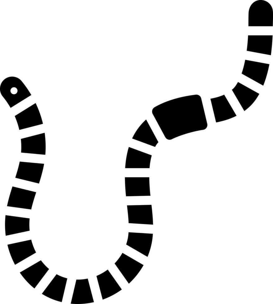 Earthworm glyph icon or symbol. vector