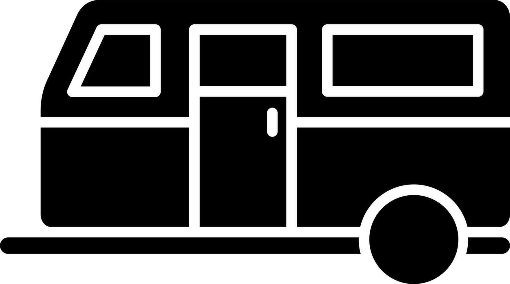 Black and White illustration of bus icon. vector