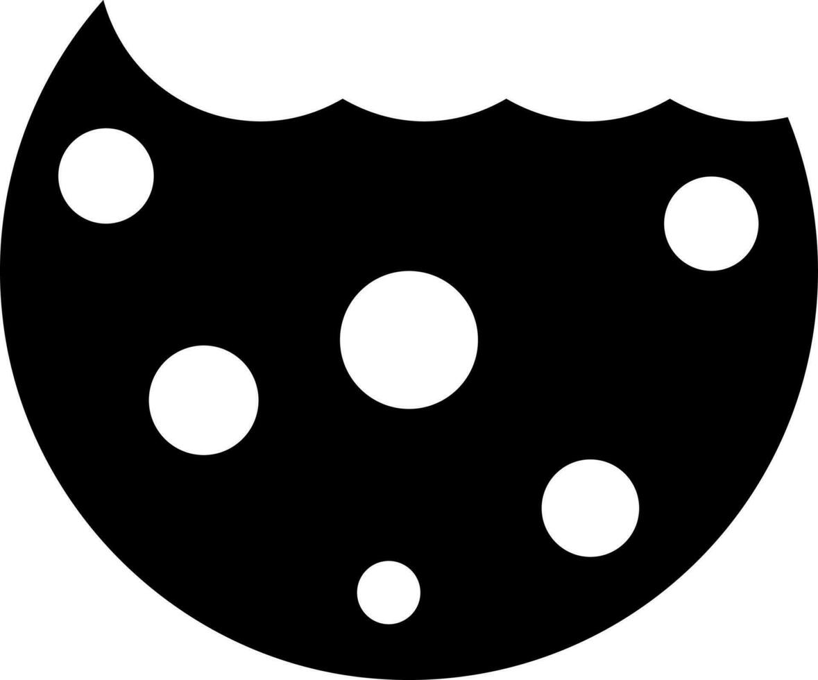 mordedura Galleta icono en negro y blanco color. vector