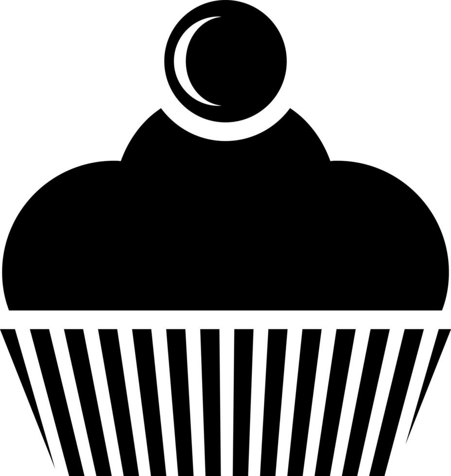 negro y blanco ilustración de magdalena icono. vector