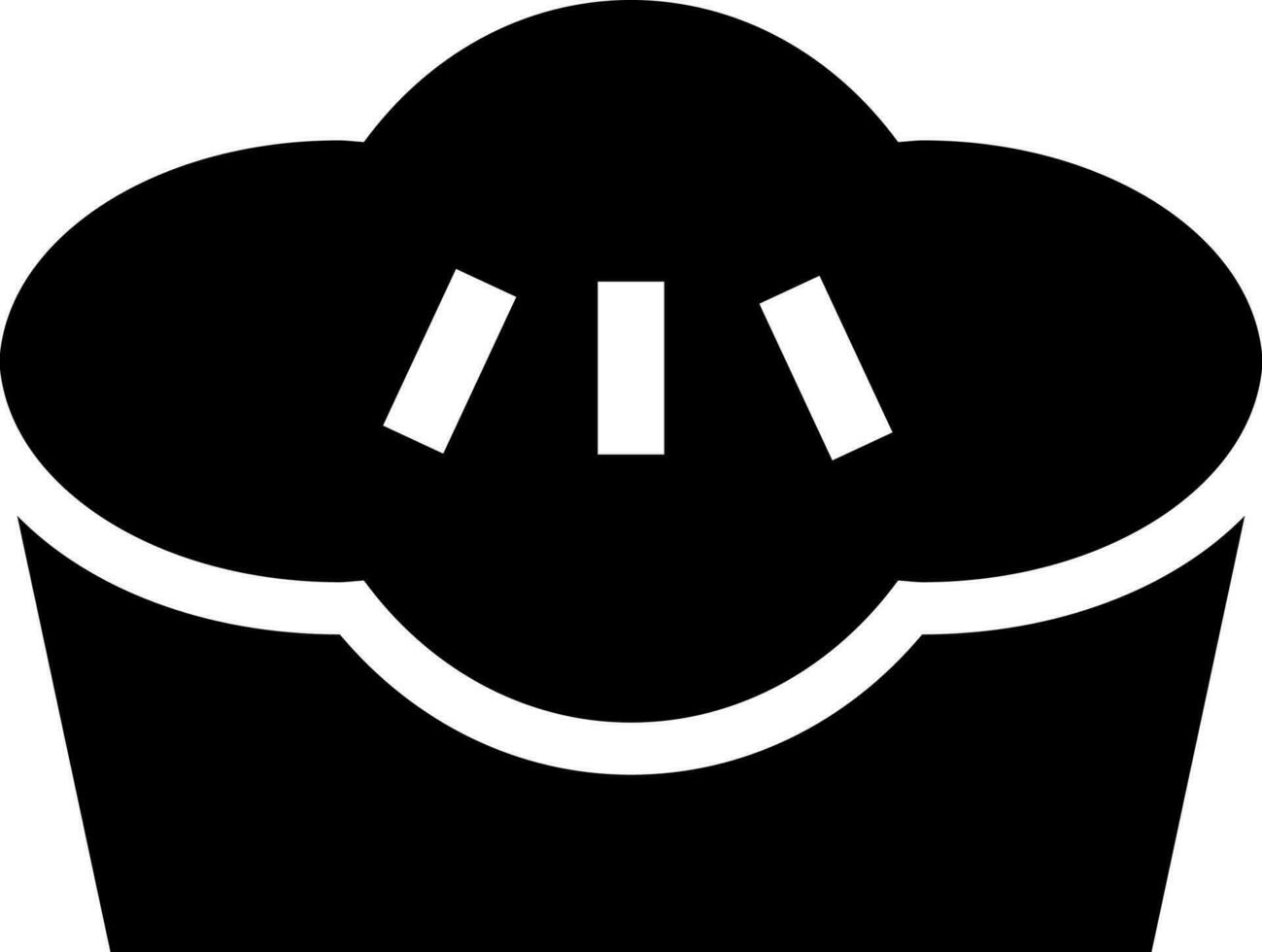 Pie cake or cupcake icon in Black and White color. vector