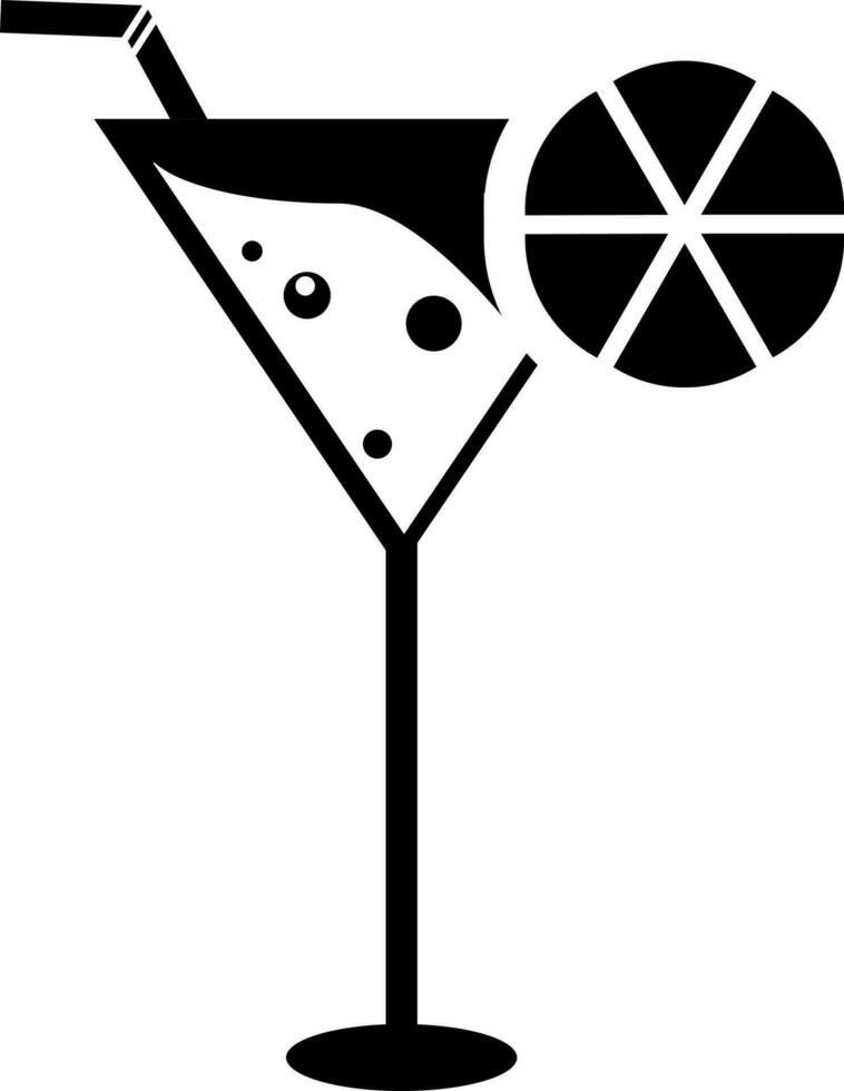 Glyph cocktail icon in flat style. vector