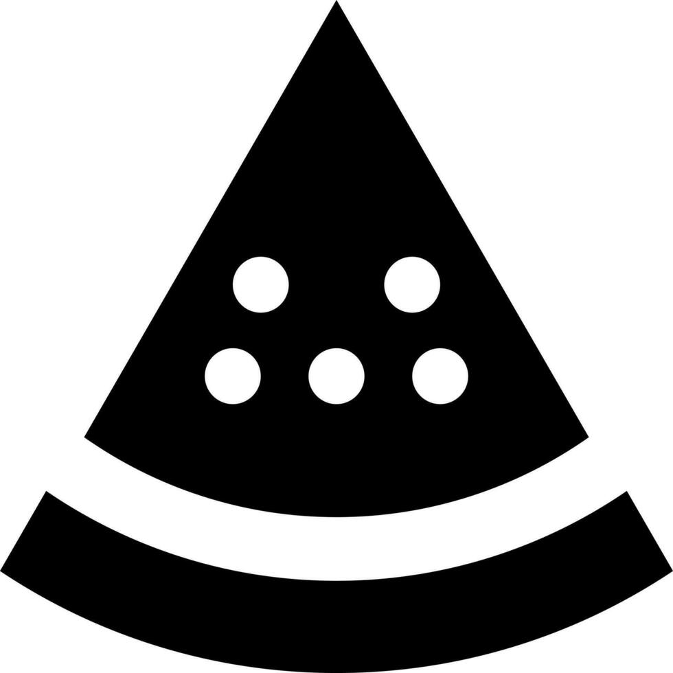 Slice of watermelon icon in Black and White color. vector