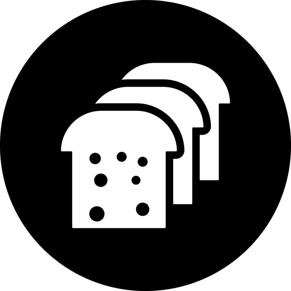 un pan rebanadas icono en negro y blanco color. vector