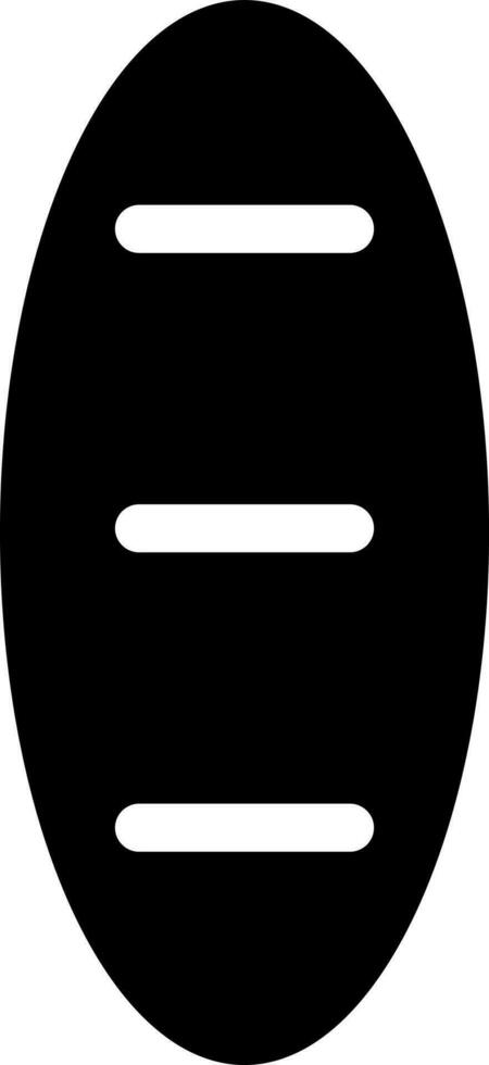 Black and White illustration of bread loaf or baguette icon. vector