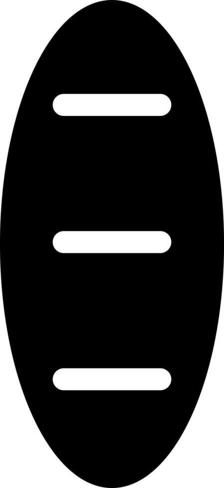 Black and White illustration of bread loaf or baguette icon. vector