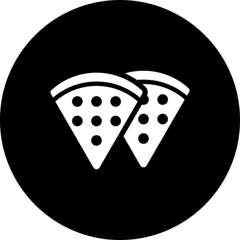 Pizza rebanada glifo icono o símbolo. vector