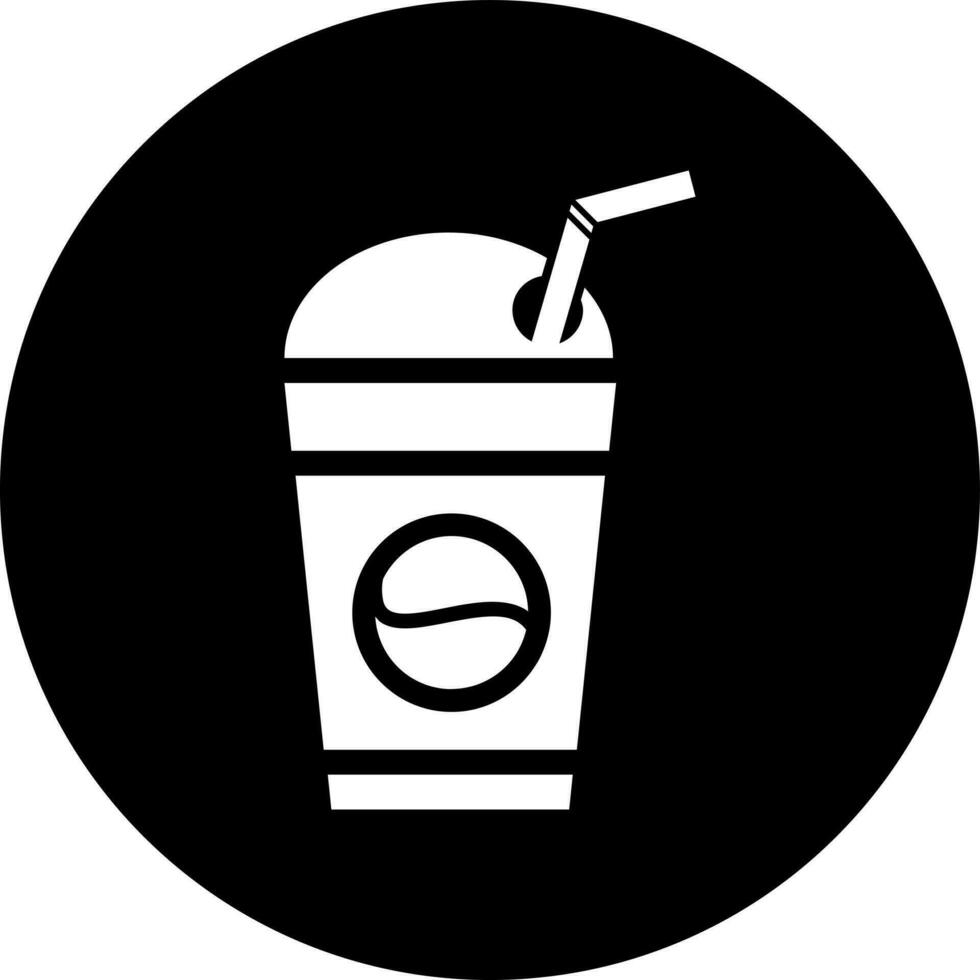 suave bebida taza icono en negro y blanco color. vector