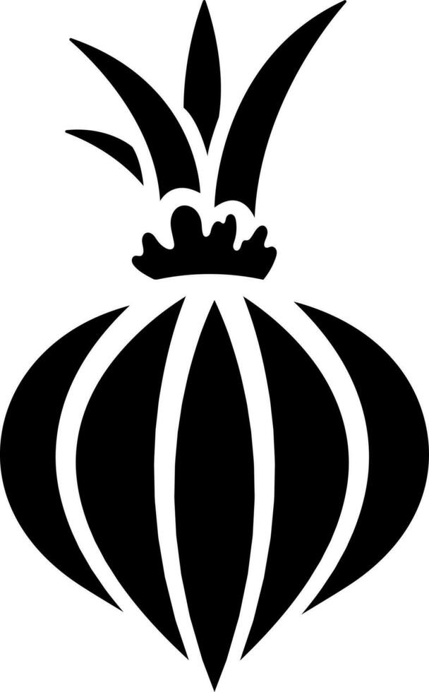 Onion or garlic icon in Black and White color. vector