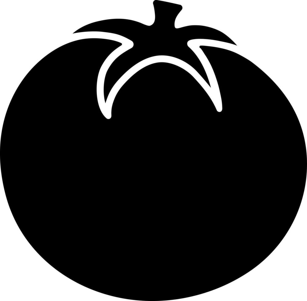 Illustration of tomato glyph icon. vector