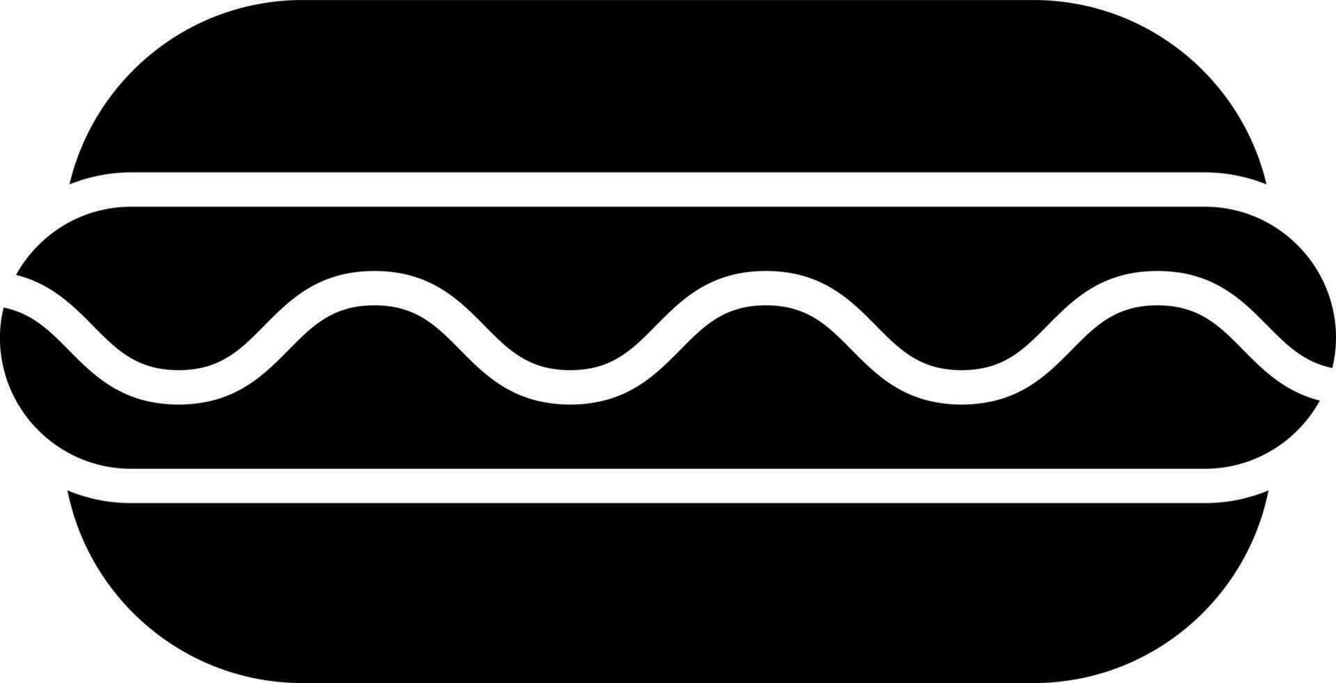 Black and White illustration of burger icon. vector