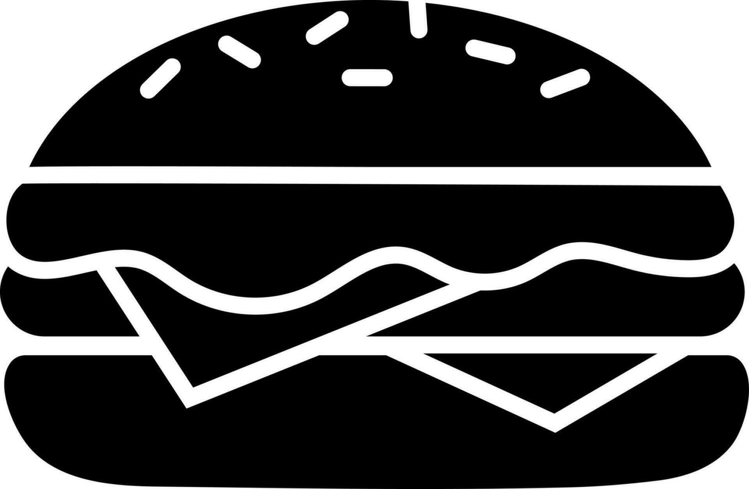 hamburguesa icono en negro y blanco color. vector