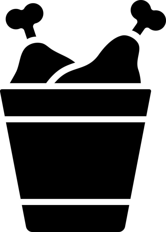 Glyph chicken box icon or symbol. vector