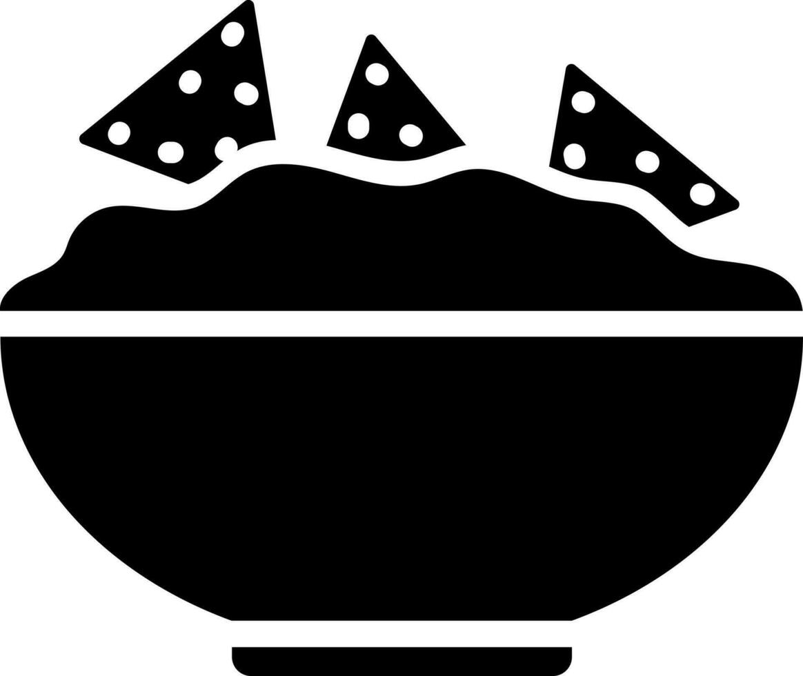 Illustration of nachos tortilla bowl glyph icon. vector