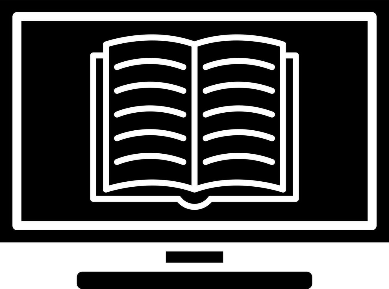 Online learning app in computer icon. vector