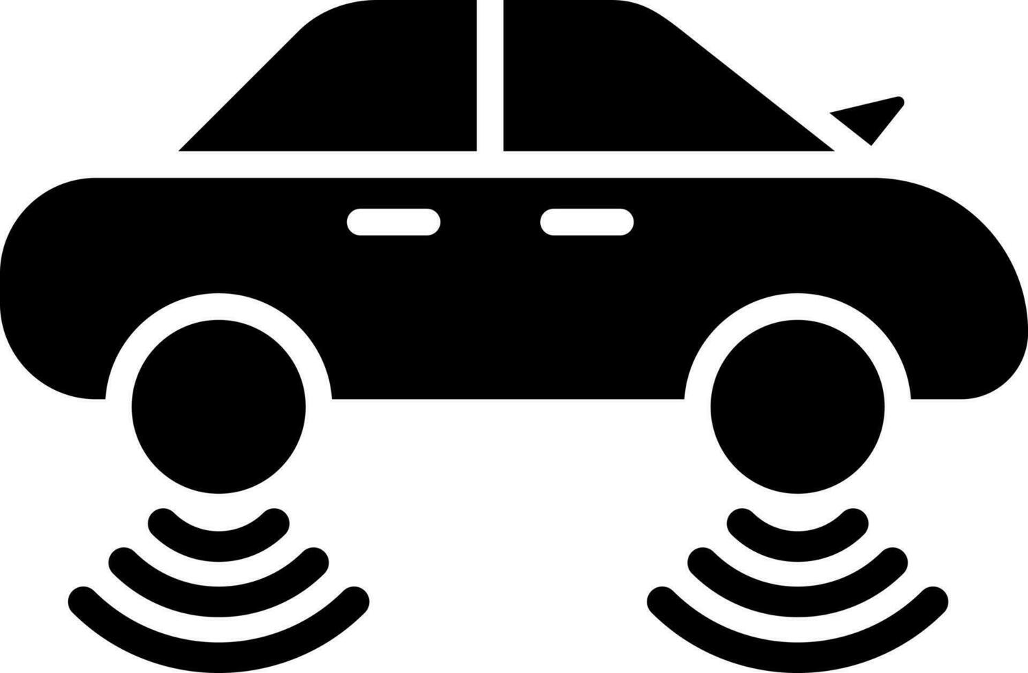 Self driving car glyph icon or symbol. vector