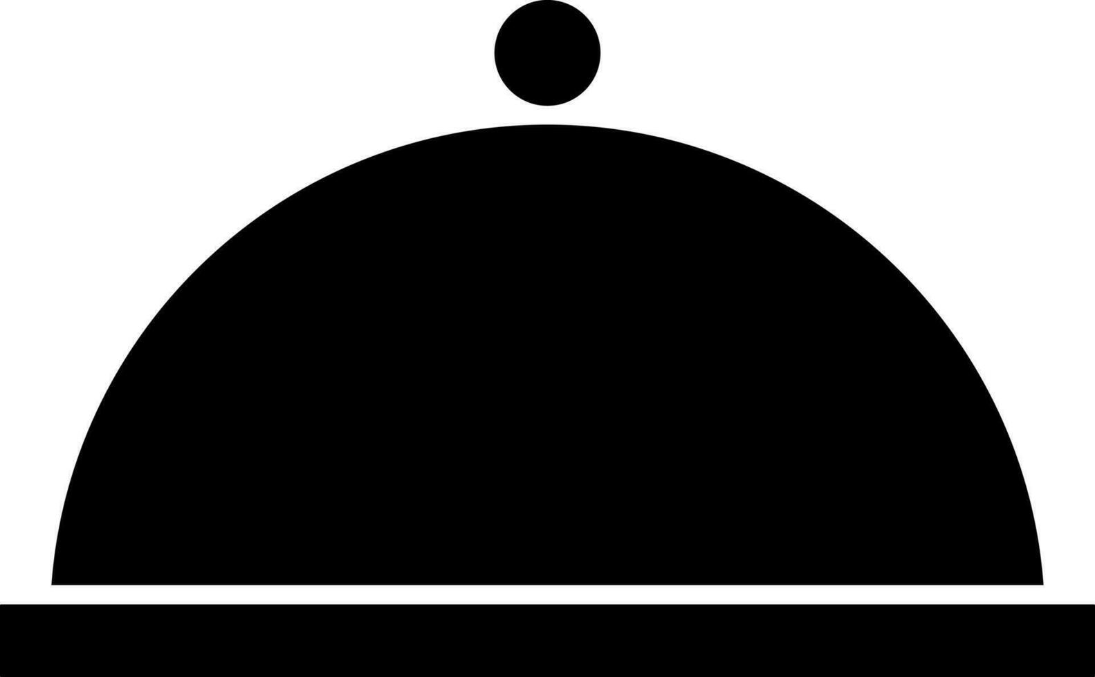 Illustration of cloche or serving tray glyph icon. vector