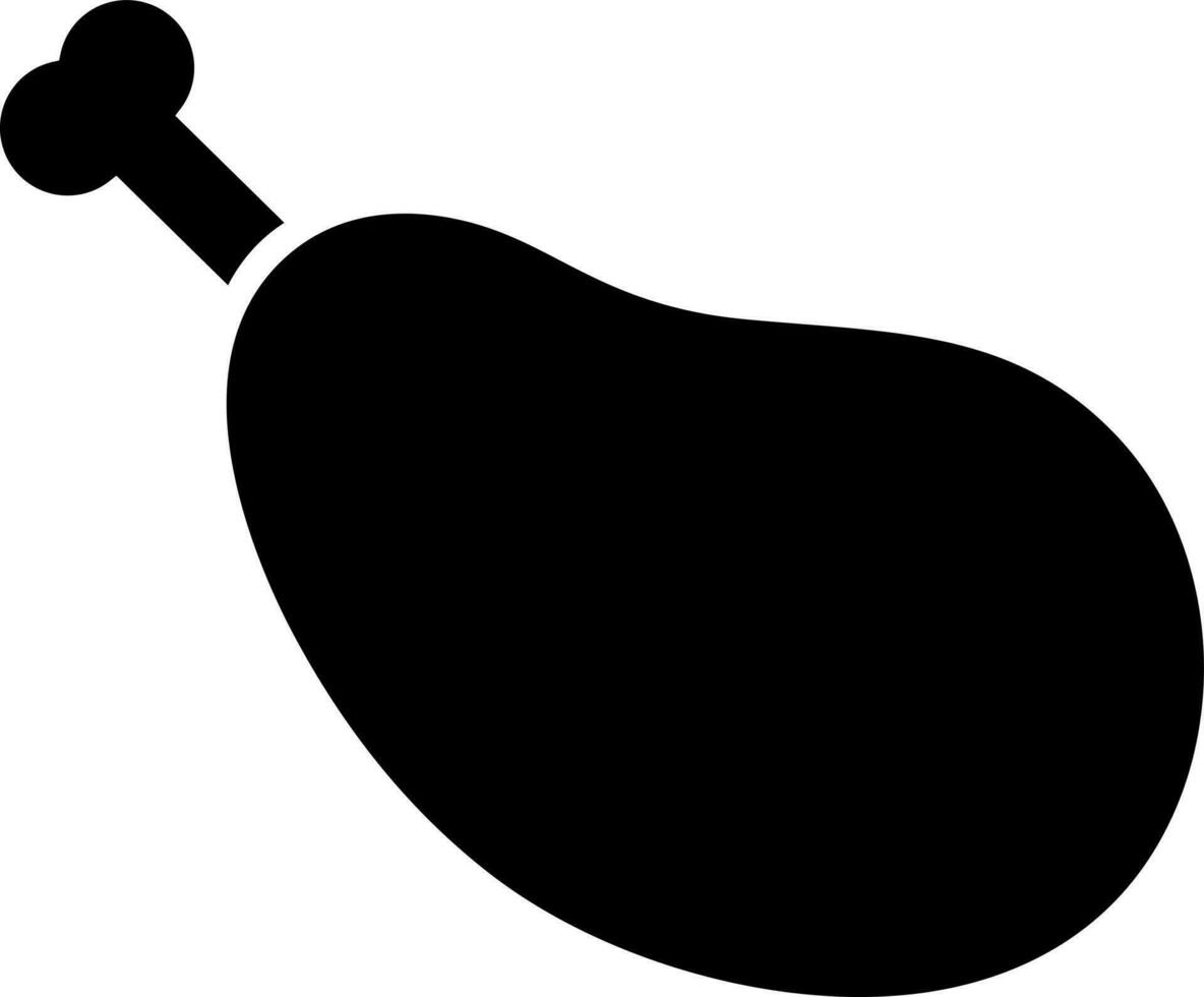 pollo pierna icono en negro color. vector