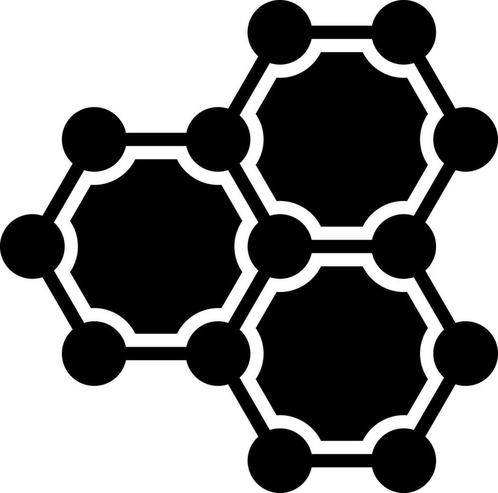 Graphene icon or symbol in Black and White color. vector