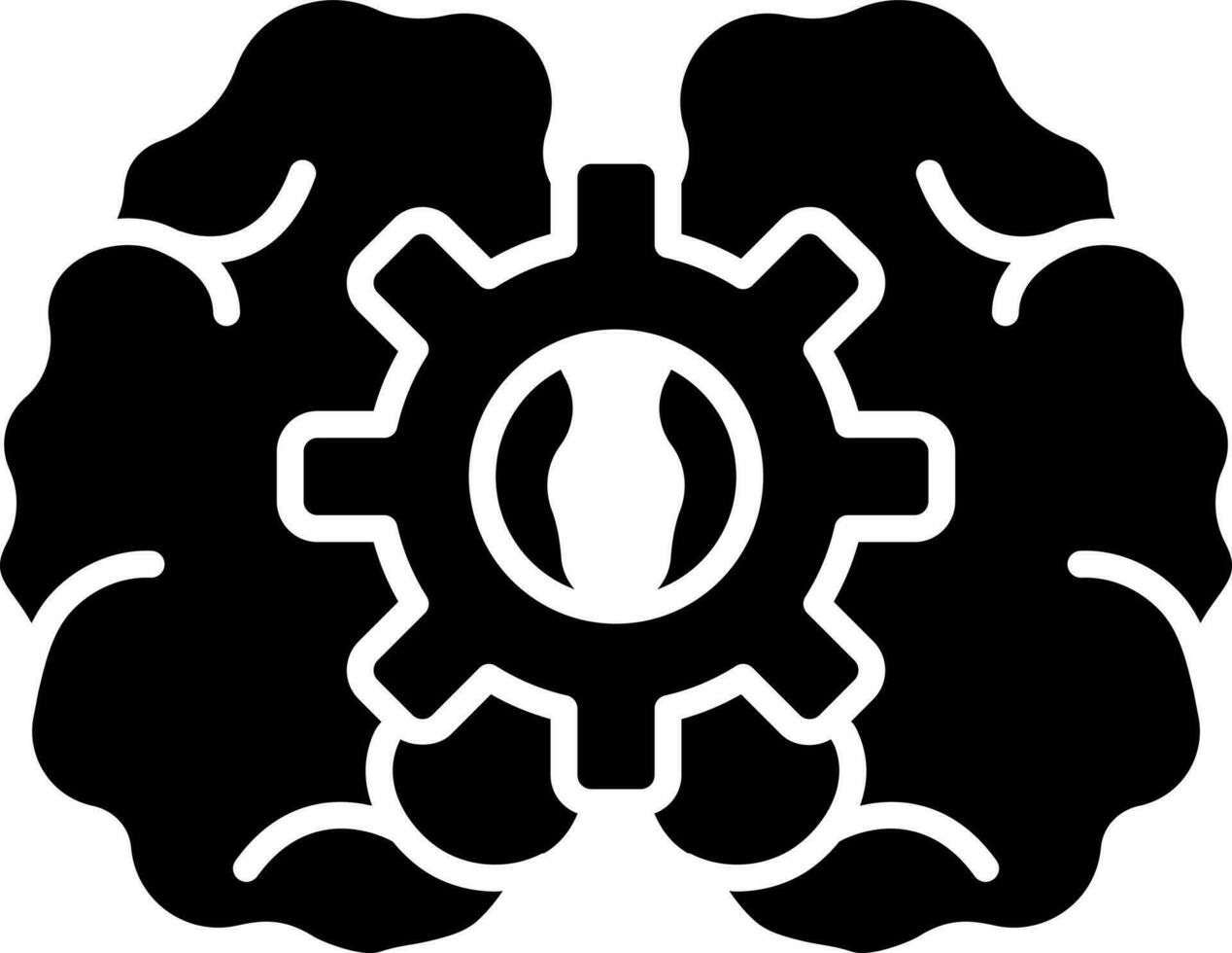 cerebro ajuste icono en plano estilo. vector