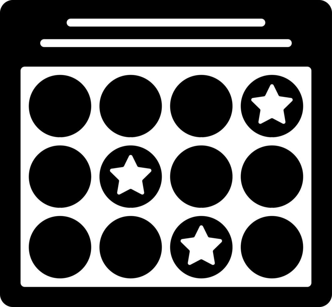 Black and White bingo icon or symbol. vector