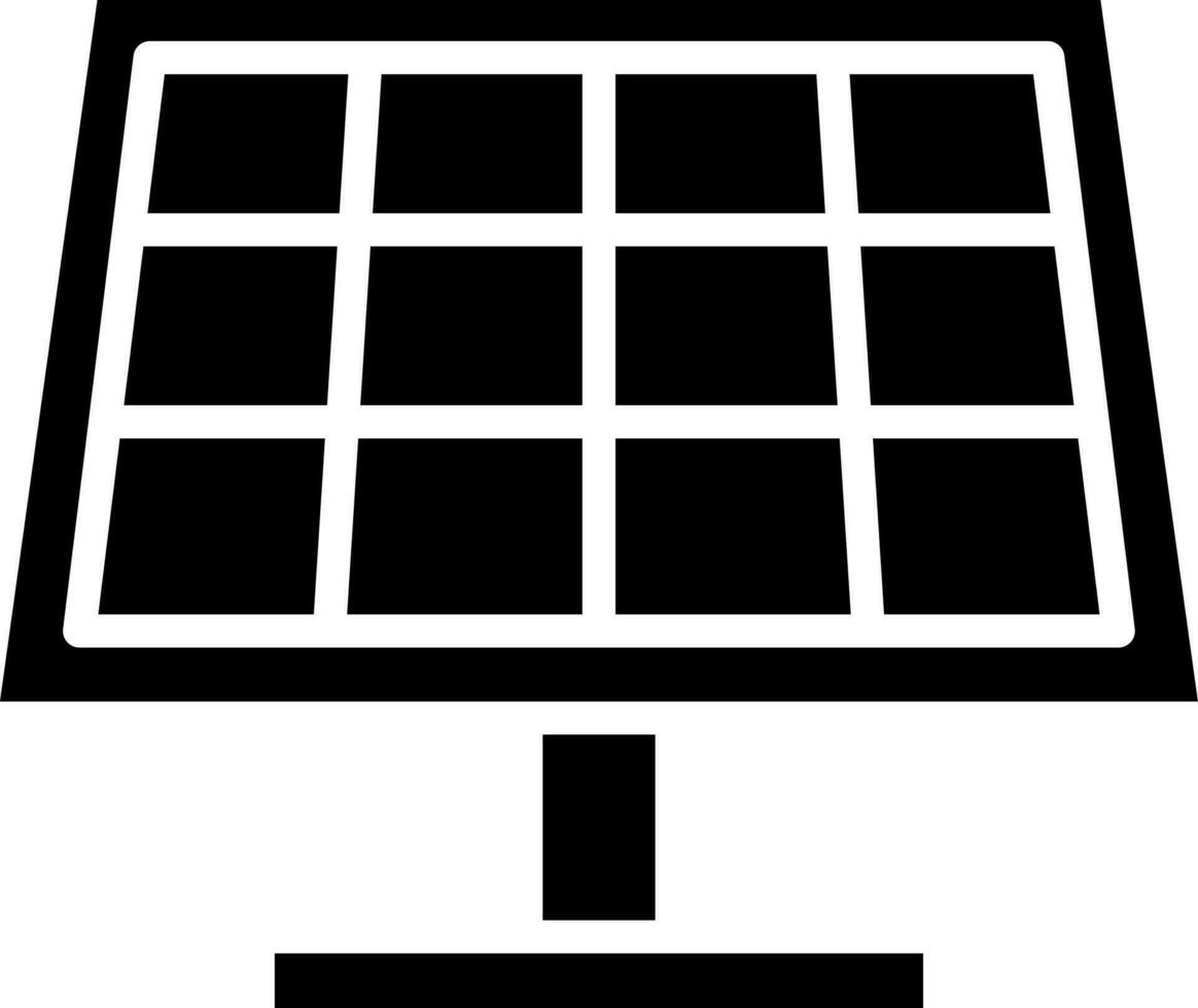 Solar panel glyph icon or symbol. vector
