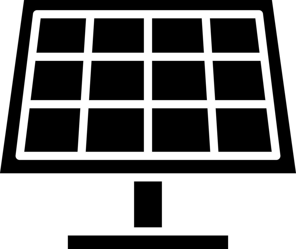 Solar panel glyph icon or symbol. vector