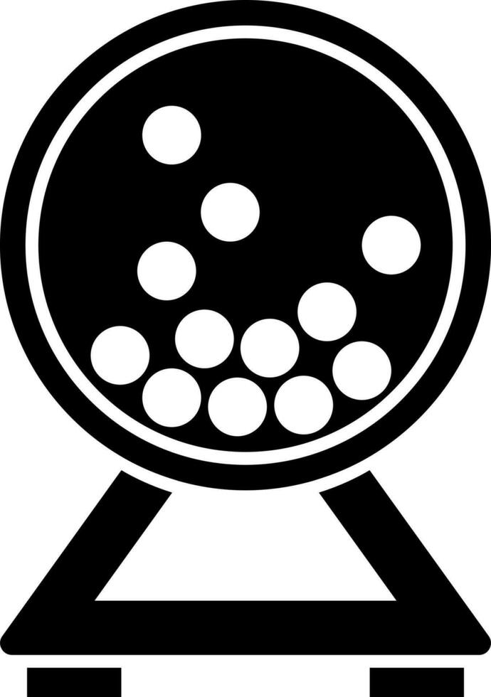 Lottery bingo cage icon in Black and White color. vector