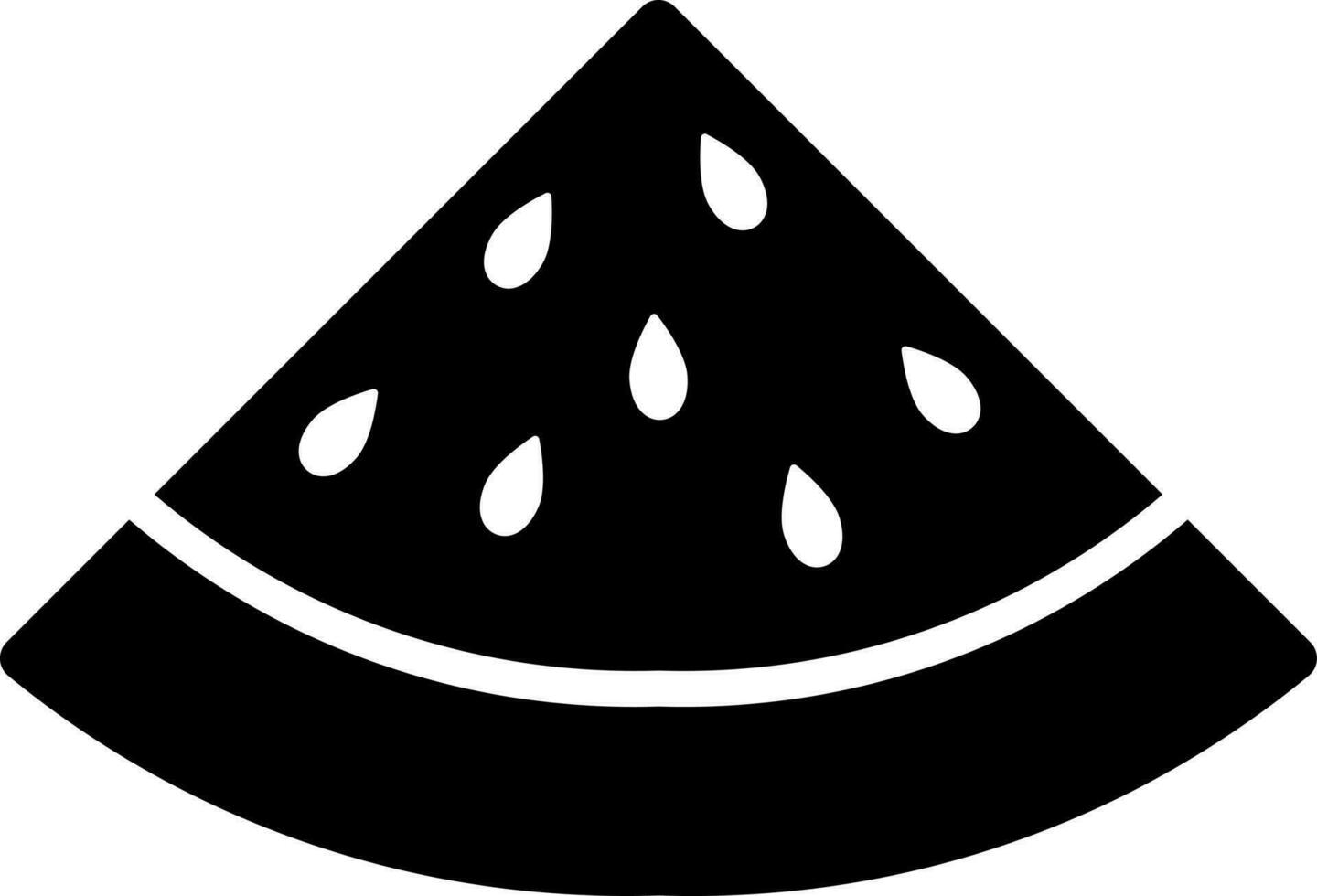 Glyph watermelon slice icon in flat style. vector
