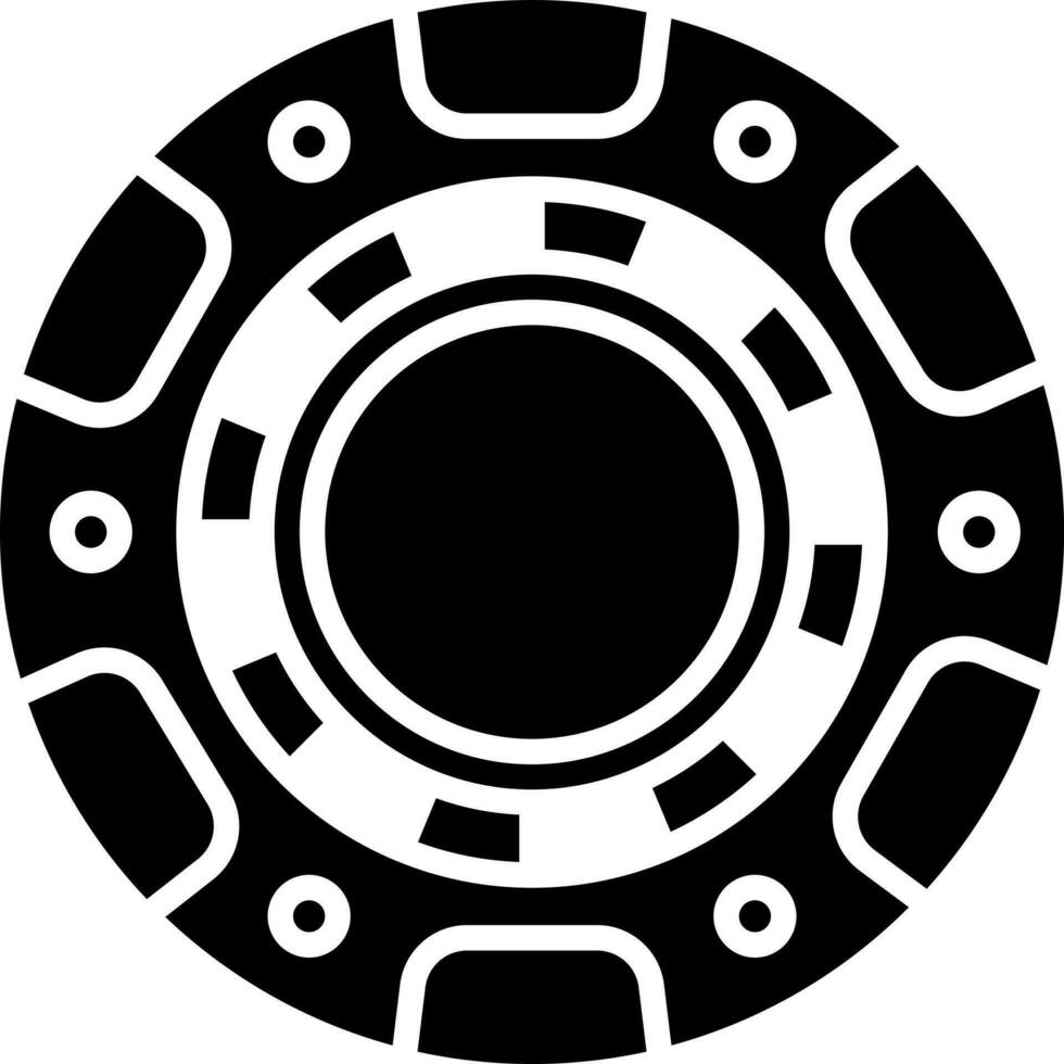 Casino chip icon in Black and White color. vector