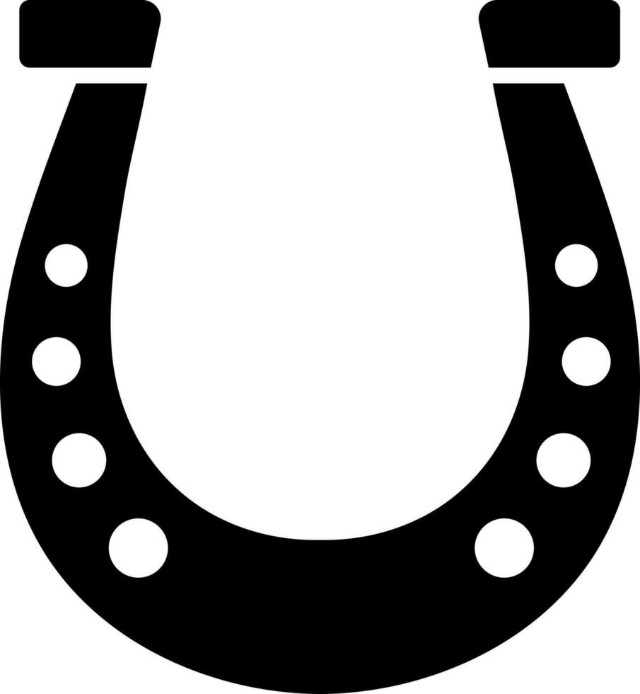 Vector illustration of horseshoe in Black and White color.