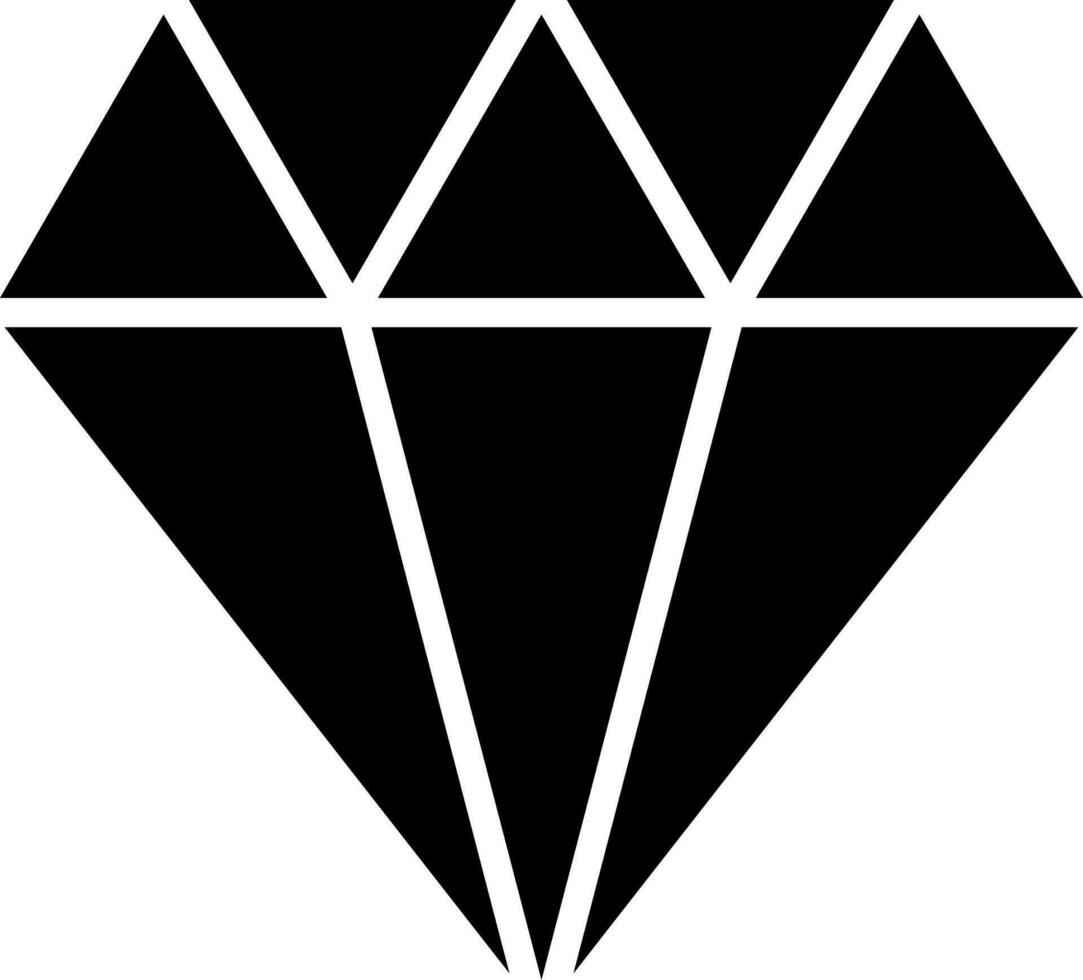 Black and White diamond icon or symbol. vector